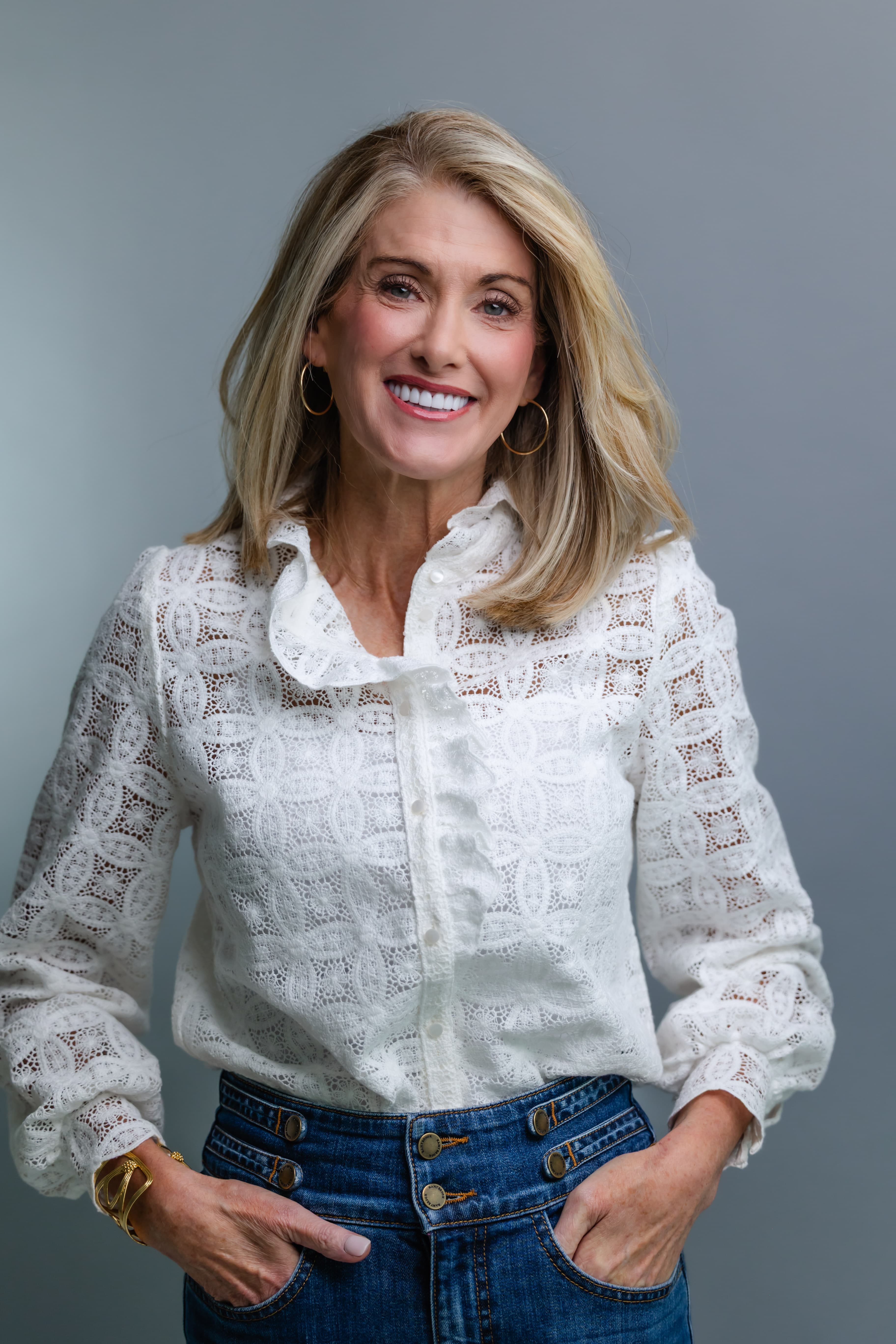 Studio portrait of a radiant smile by Dr. Patrick Broome, Destination Smile, Charlotte